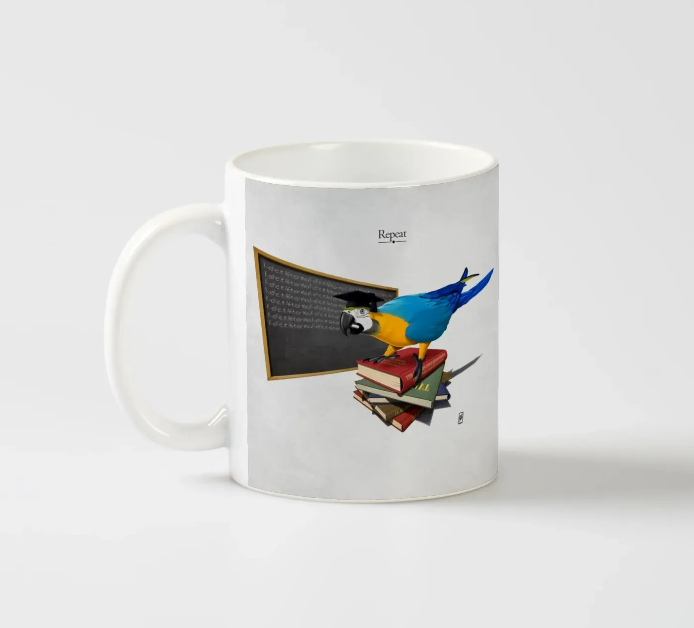 Repeat (Titled) ceramic mug by Rob Art | Illustration
