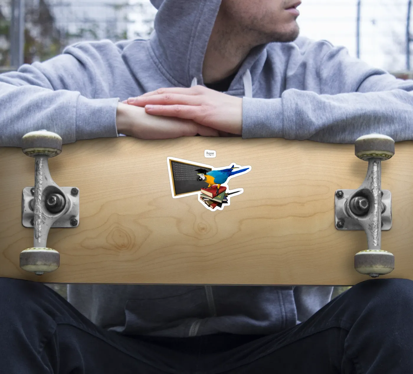 Repeat (Titled) sticker van Rob Art | Illustration