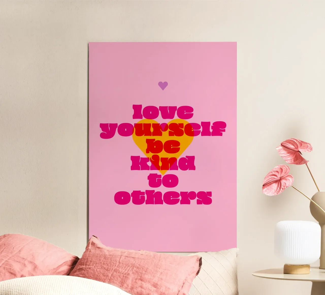 Love yourself, be kind to others poster by Schuhmann Design
