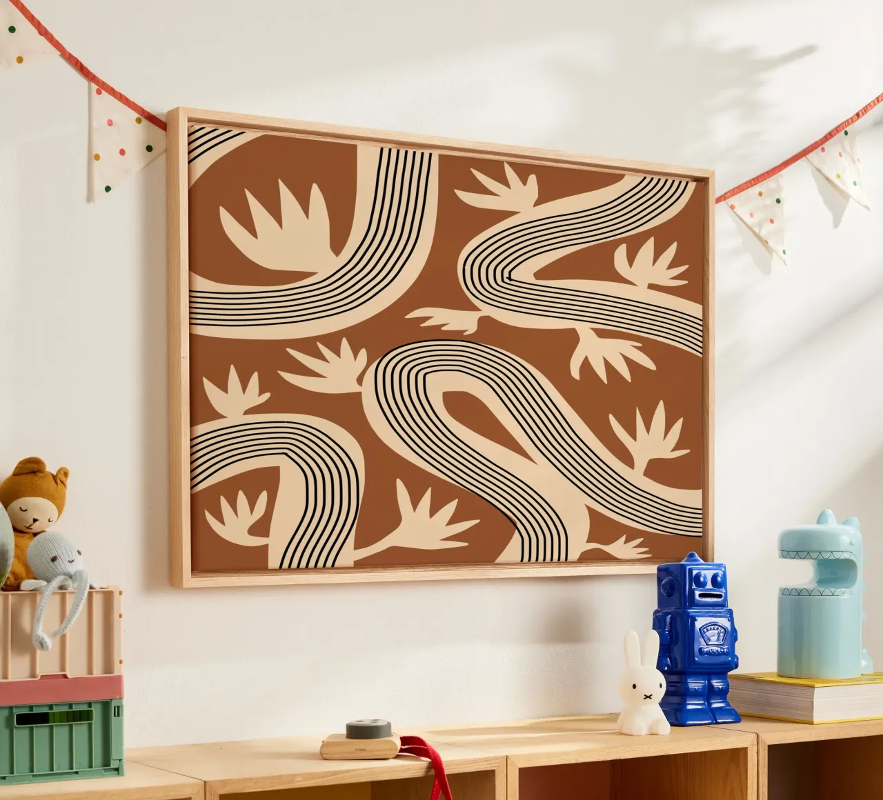 Linee organiche 04 tela con Cornice a cassetta da Little Dean