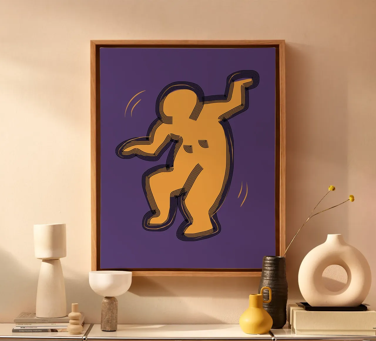 Groovy knallen canvas met Baklijst van Little Dean