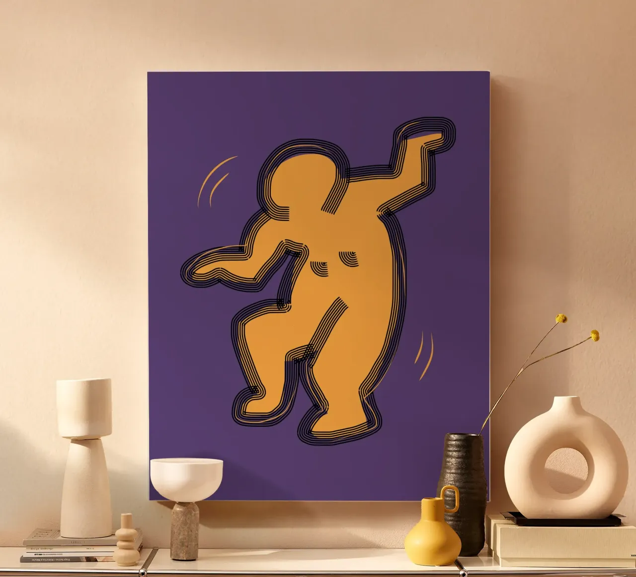 Groovy knallen canvas met Baklijst van Little Dean