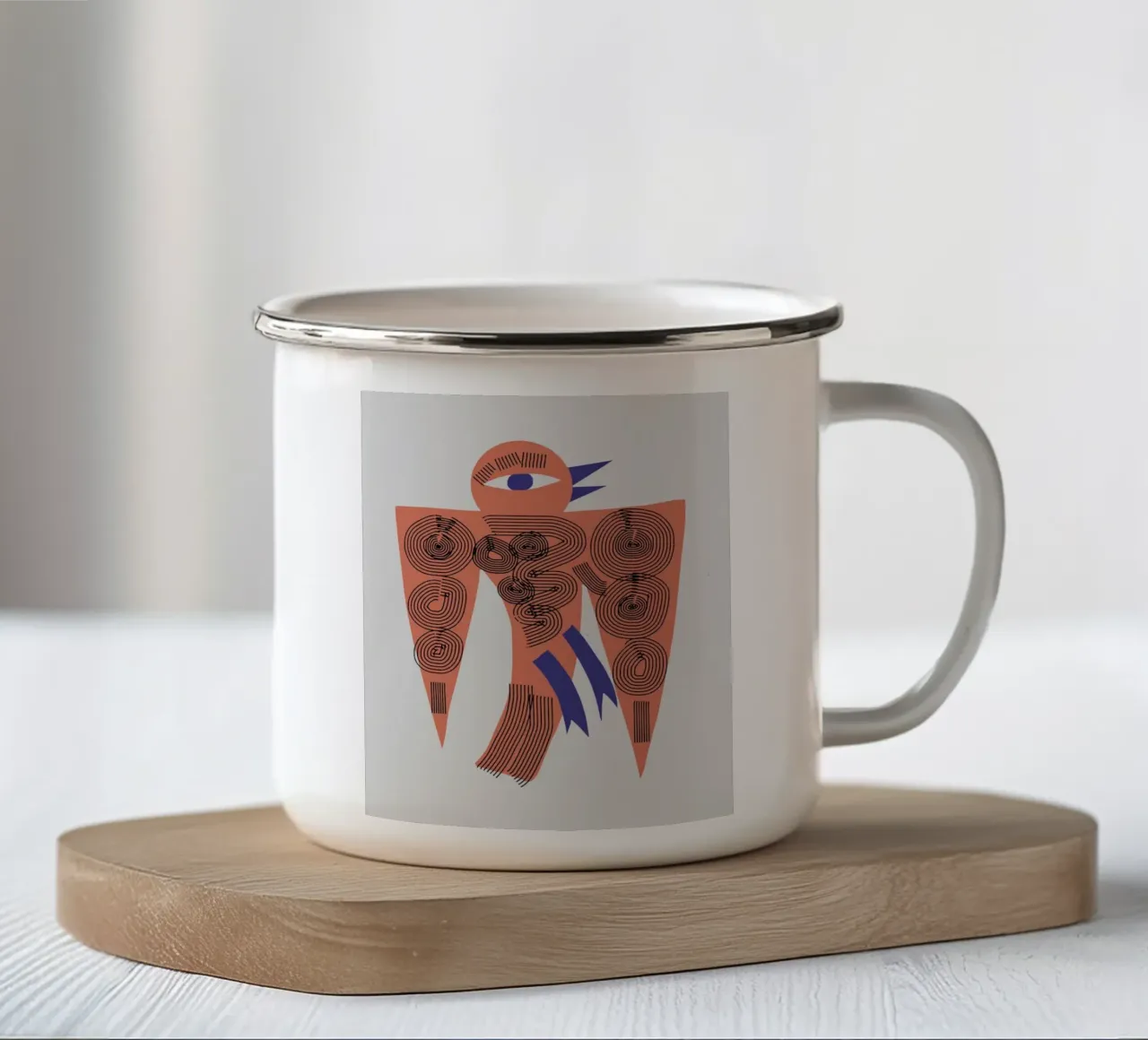 Uccello ornamentale tazza in smalto da Little Dean