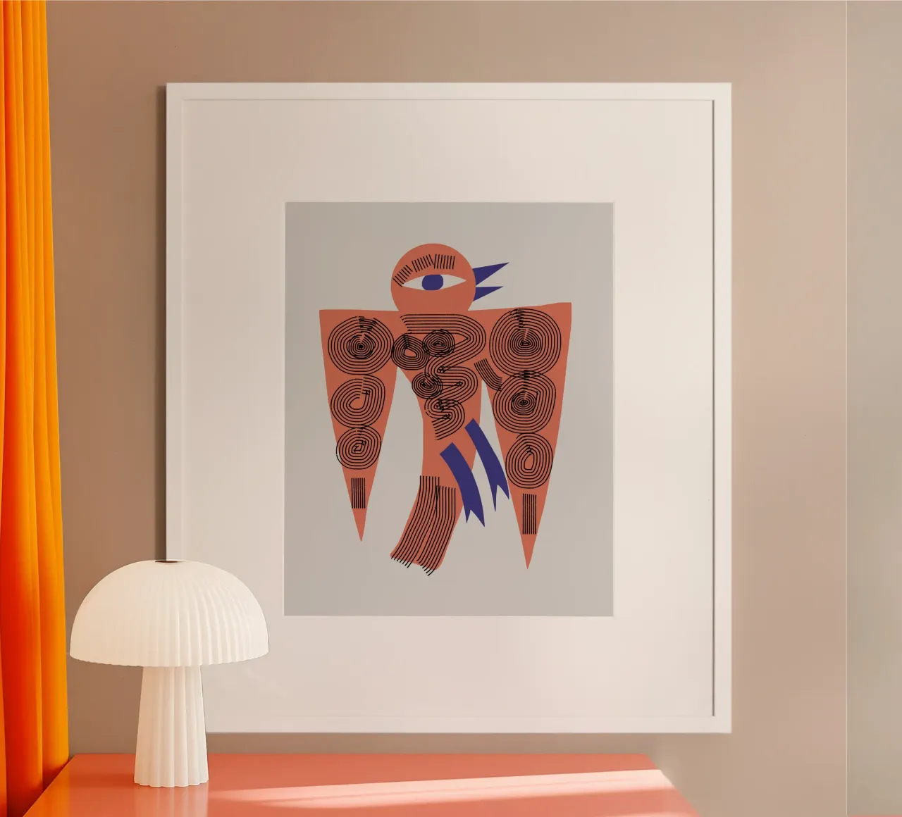 Uccello ornamentale poster con telaio in alluminio da Little Dean