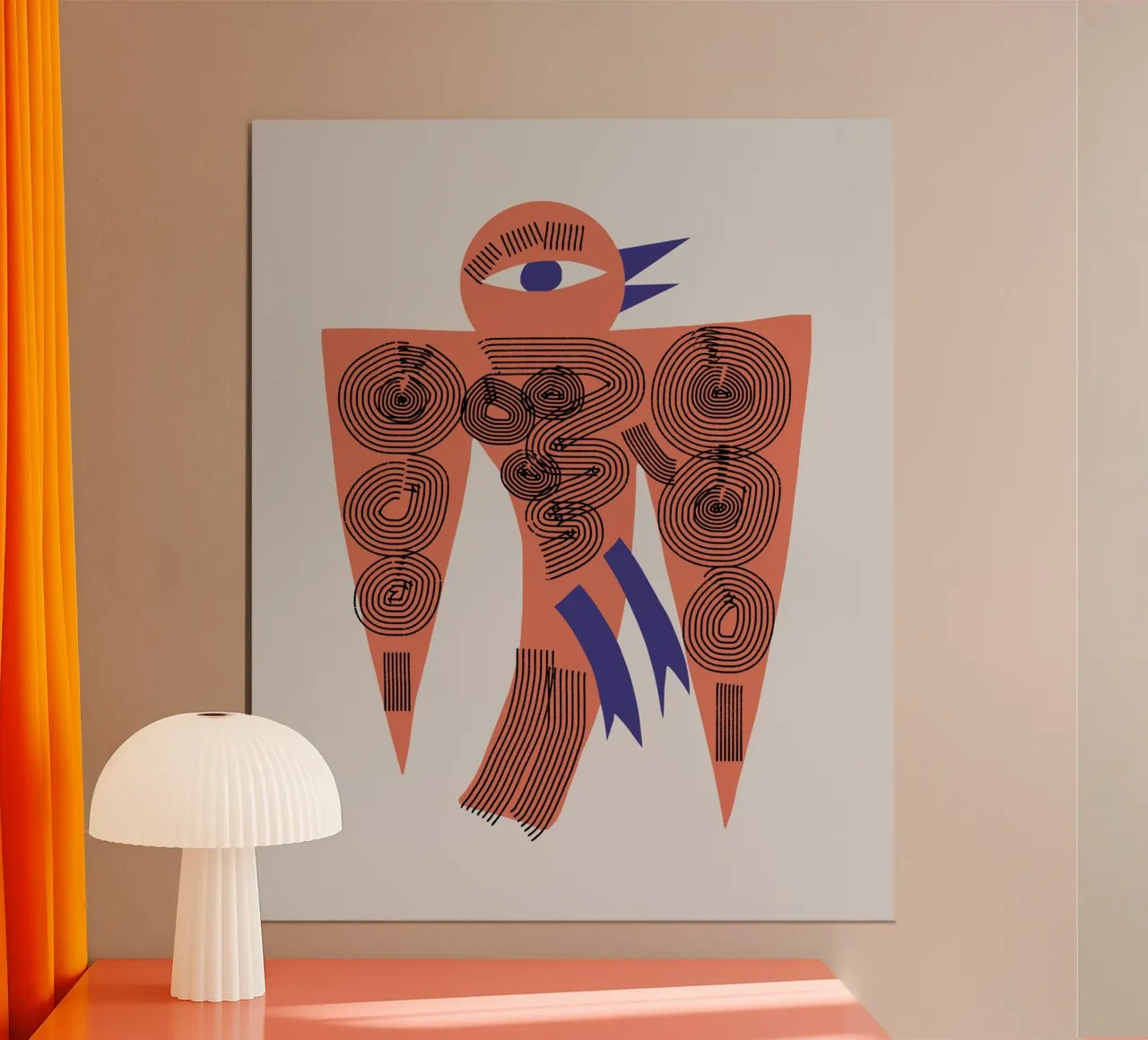Uccello ornamentale poster con telaio in alluminio da Little Dean