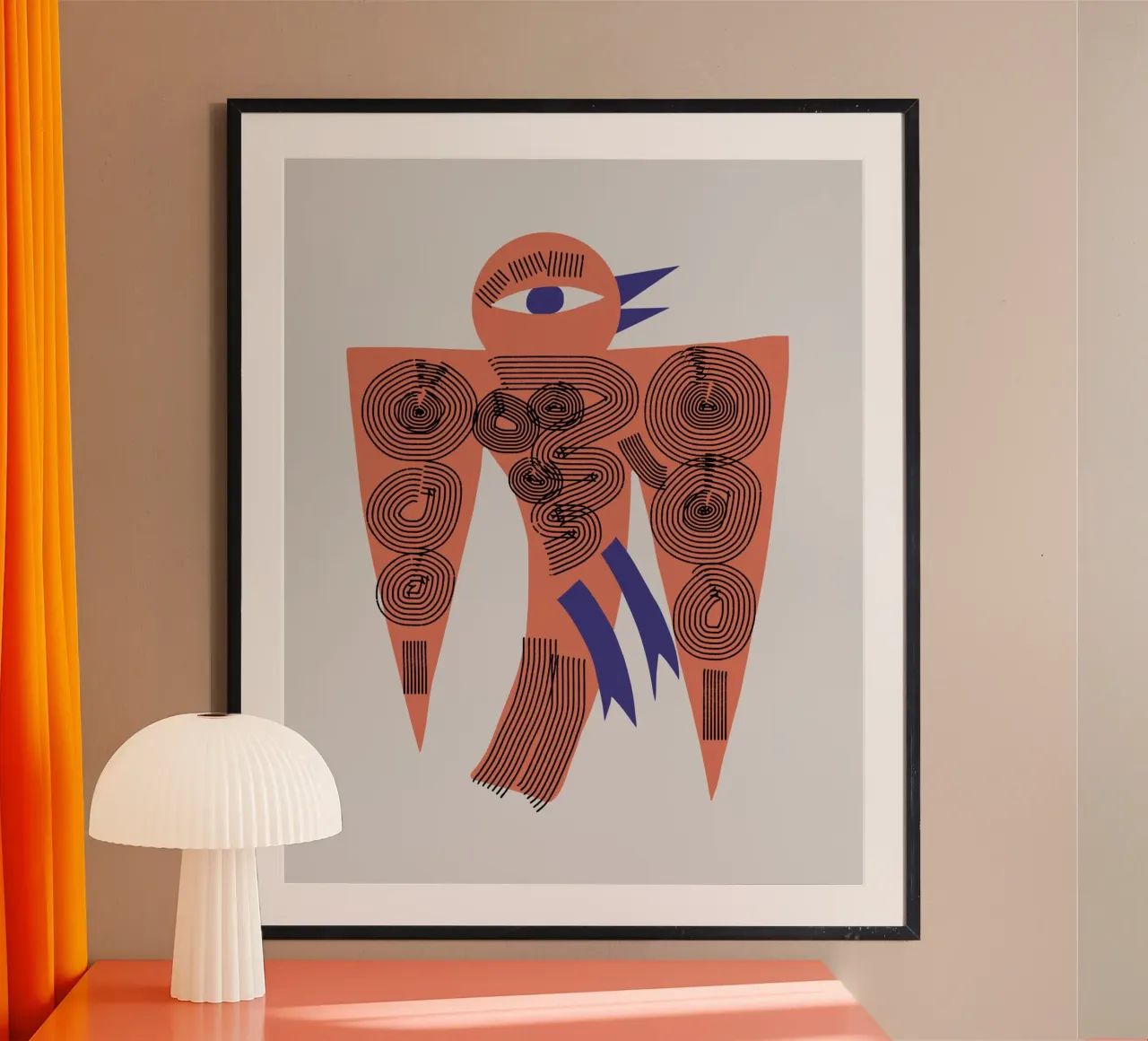 Uccello ornamentale poster con telaio in alluminio da Little Dean