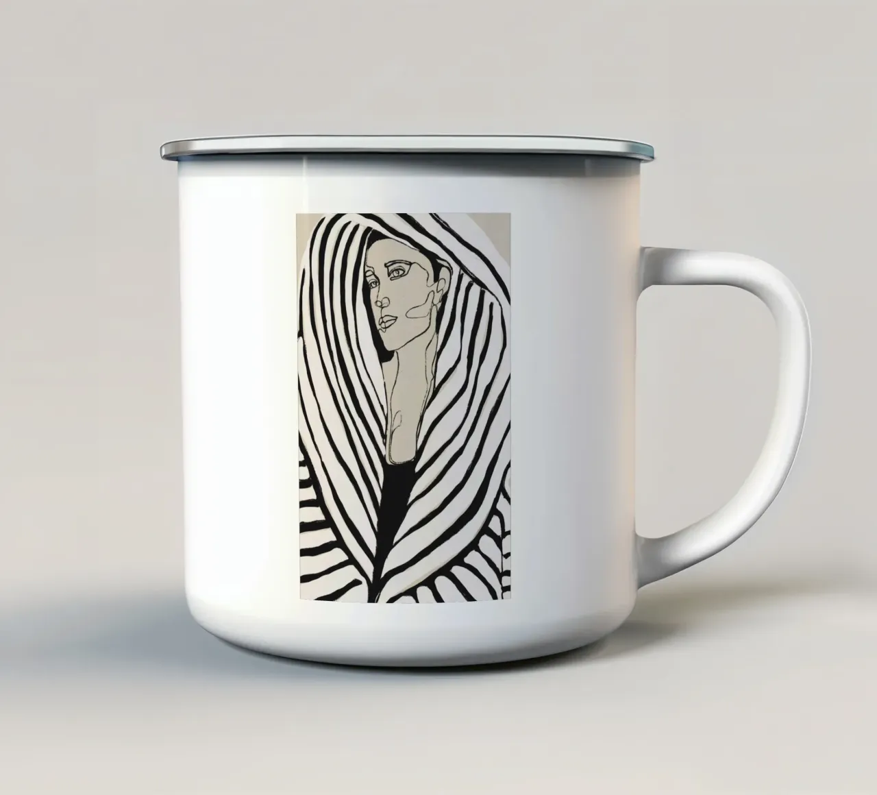 Striped Coat tazza in smalto da treechild