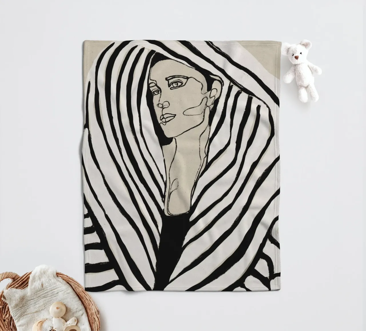 Striped Coat coperta in pile da treechild