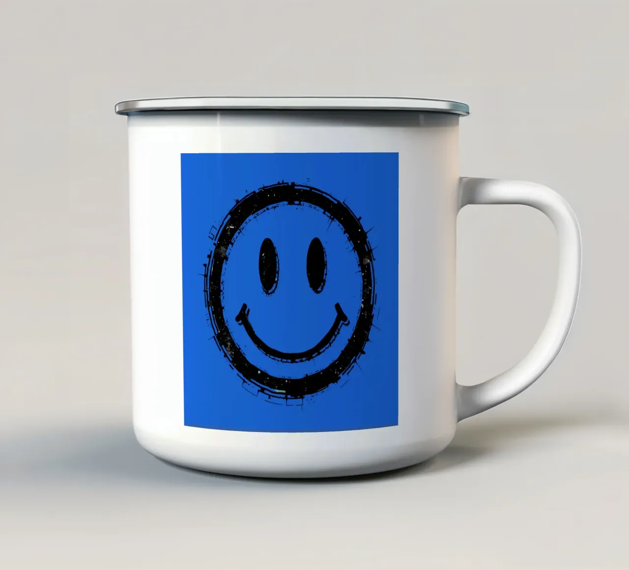 Emoji_StilA_blau1 tazza in smalto da AI-Portraits by LK