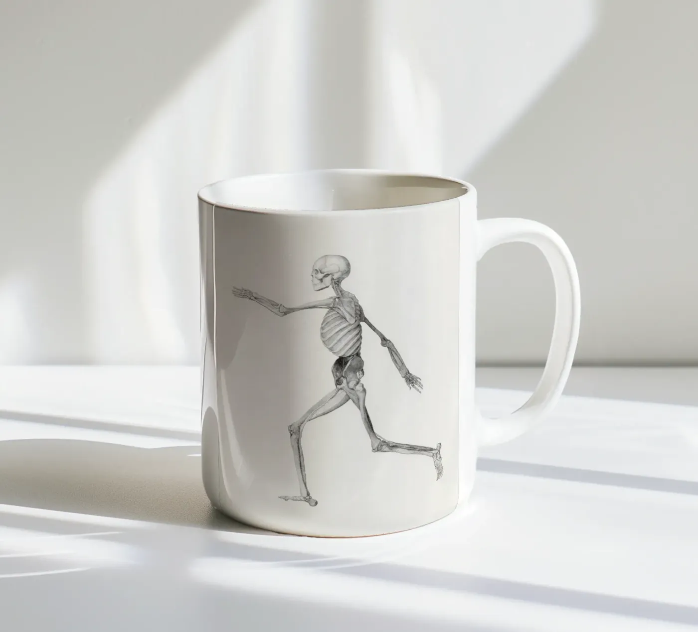 Human Skeleton ceramic mug by vintageshop