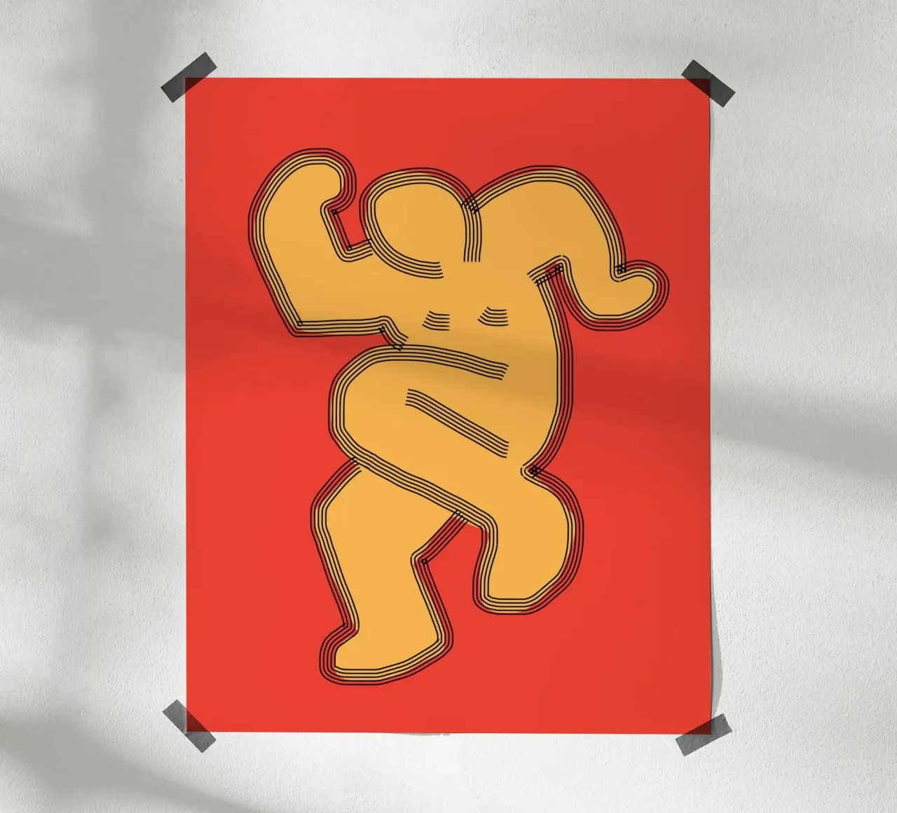 Groovy popping 03 poster con telaio in legno da Little Dean