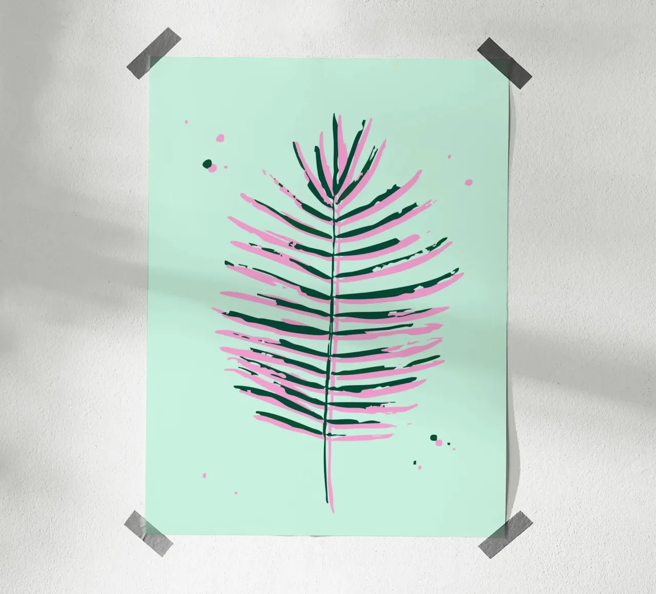 Vibrazioni delle palme poster con telaio in legno da Schuhmann Design