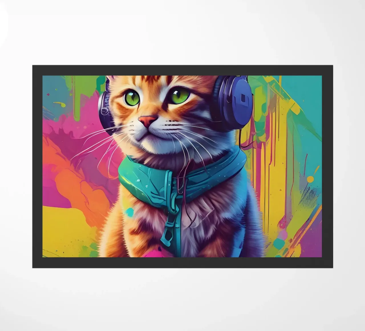 Piccolo gatto con cuffie wpap zerbino da MakArena