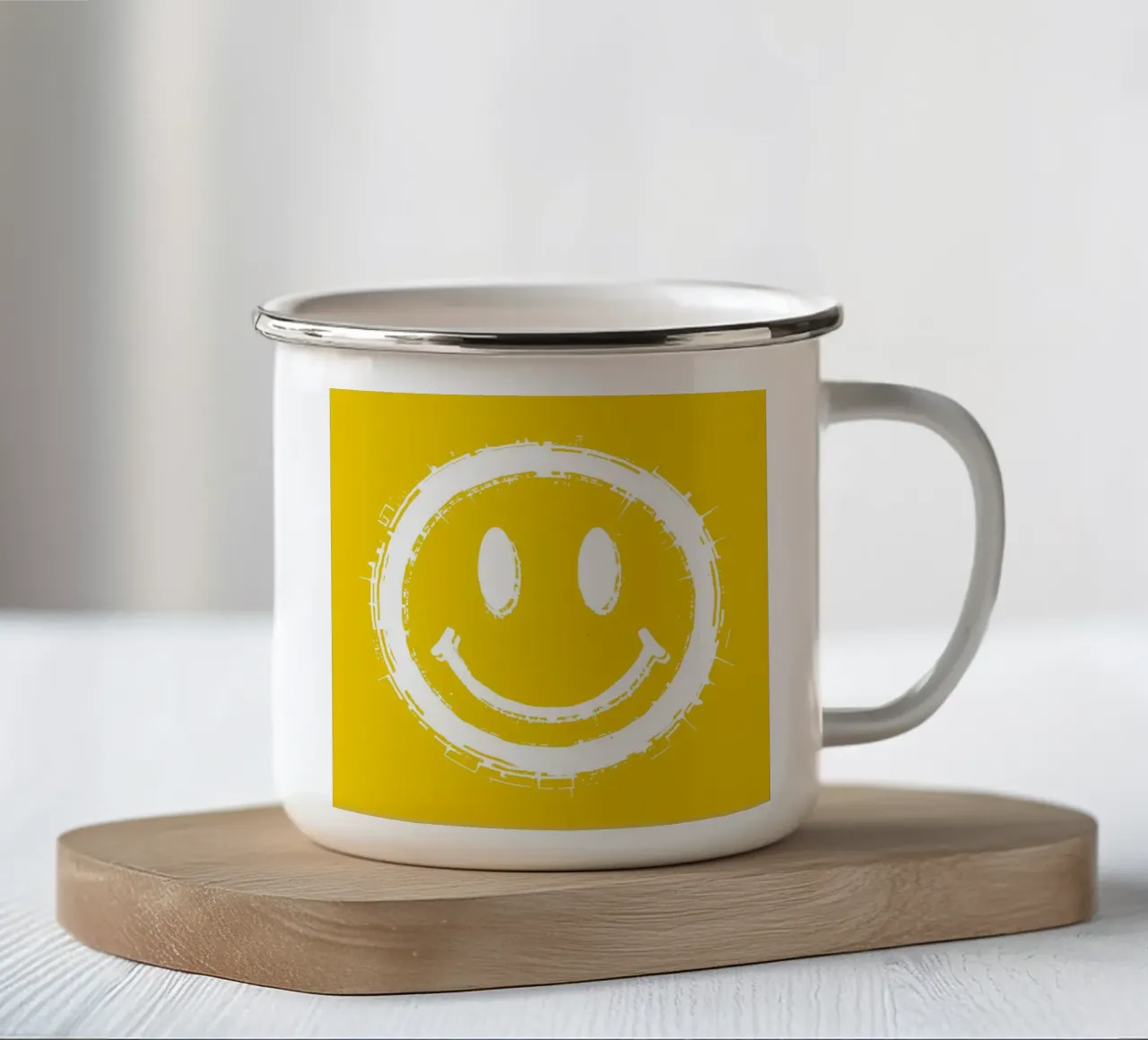 Emoji_StilA_gelb2 tazza in smalto da AI-Portraits by LK