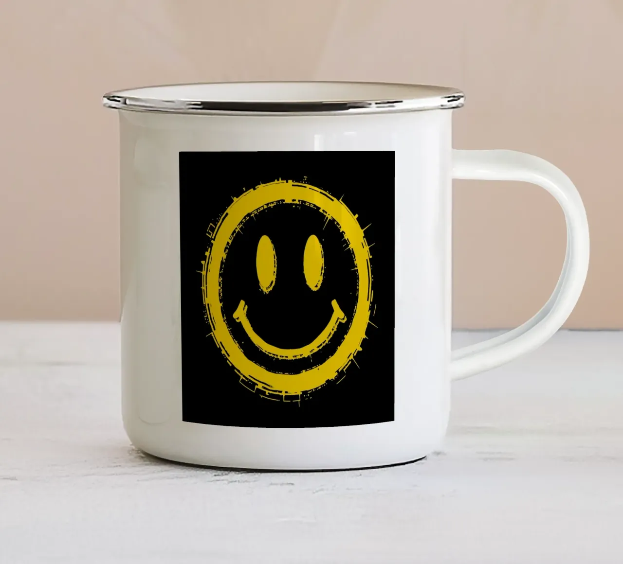 Emoji_StilA_gelb3 tazza in smalto da AI-Portraits by LK