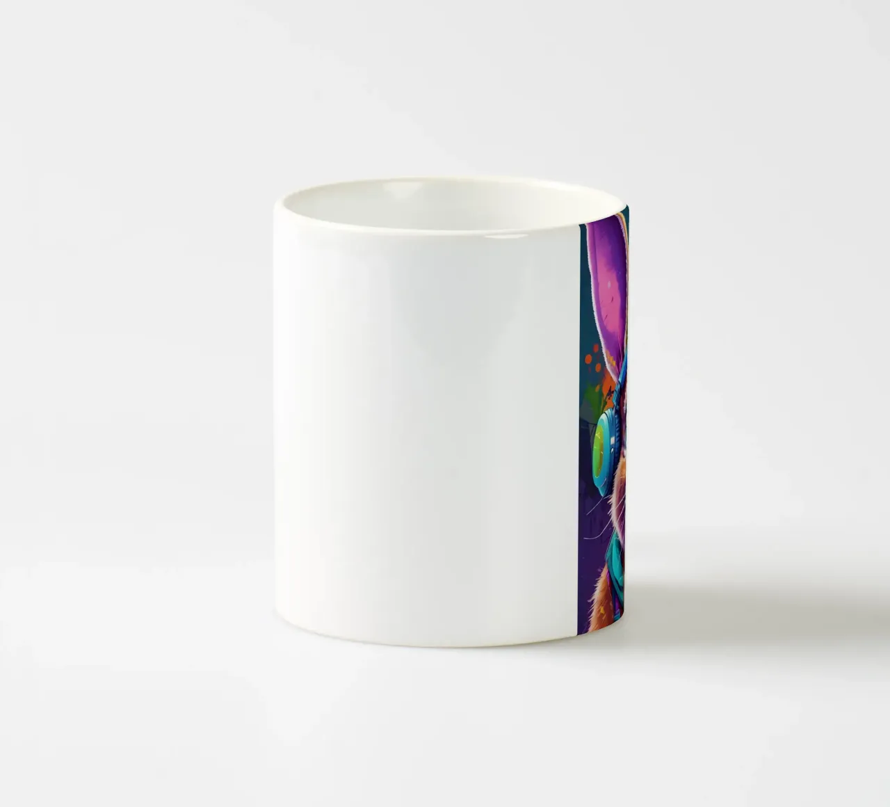 Coniglio in cuffia art tazza in ceramica da MakArena