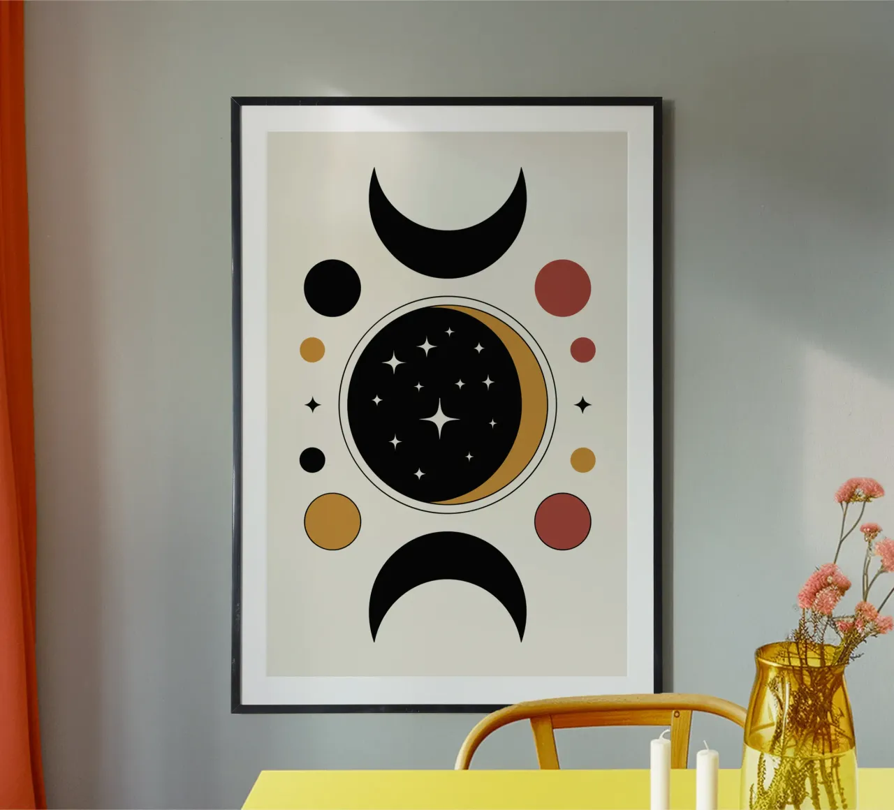 Eclipse Rings poster con telaio in legno da LisaArtes