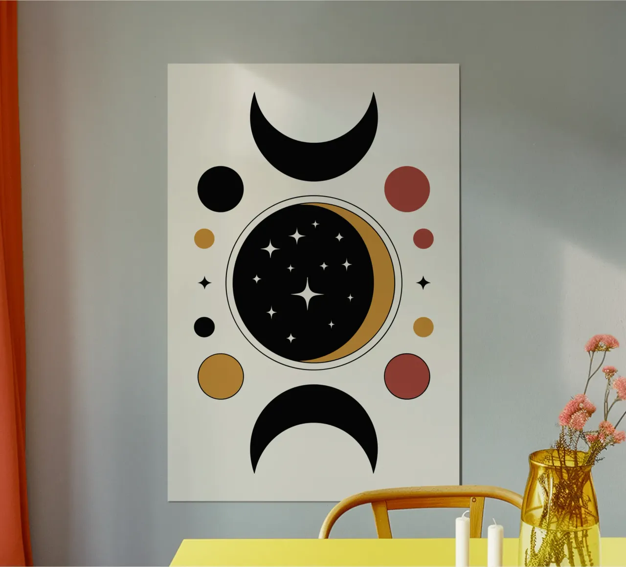 Eclipse Rings poster con telaio in legno da LisaArtes