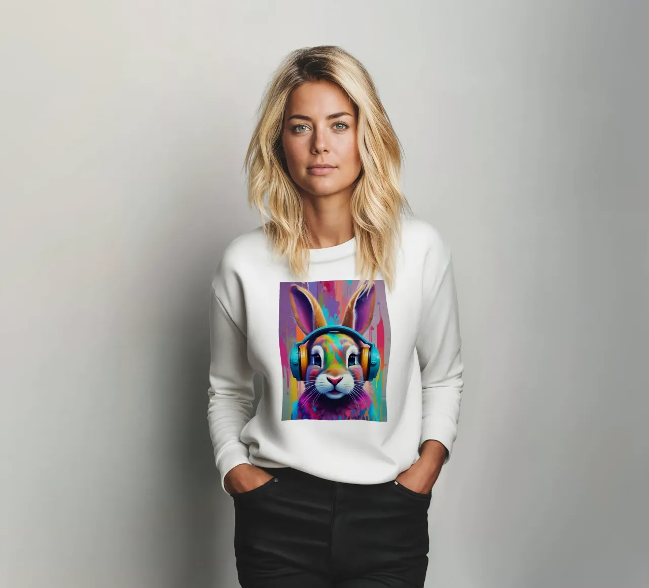 Rabbit music graffiti art felpa da MakArena