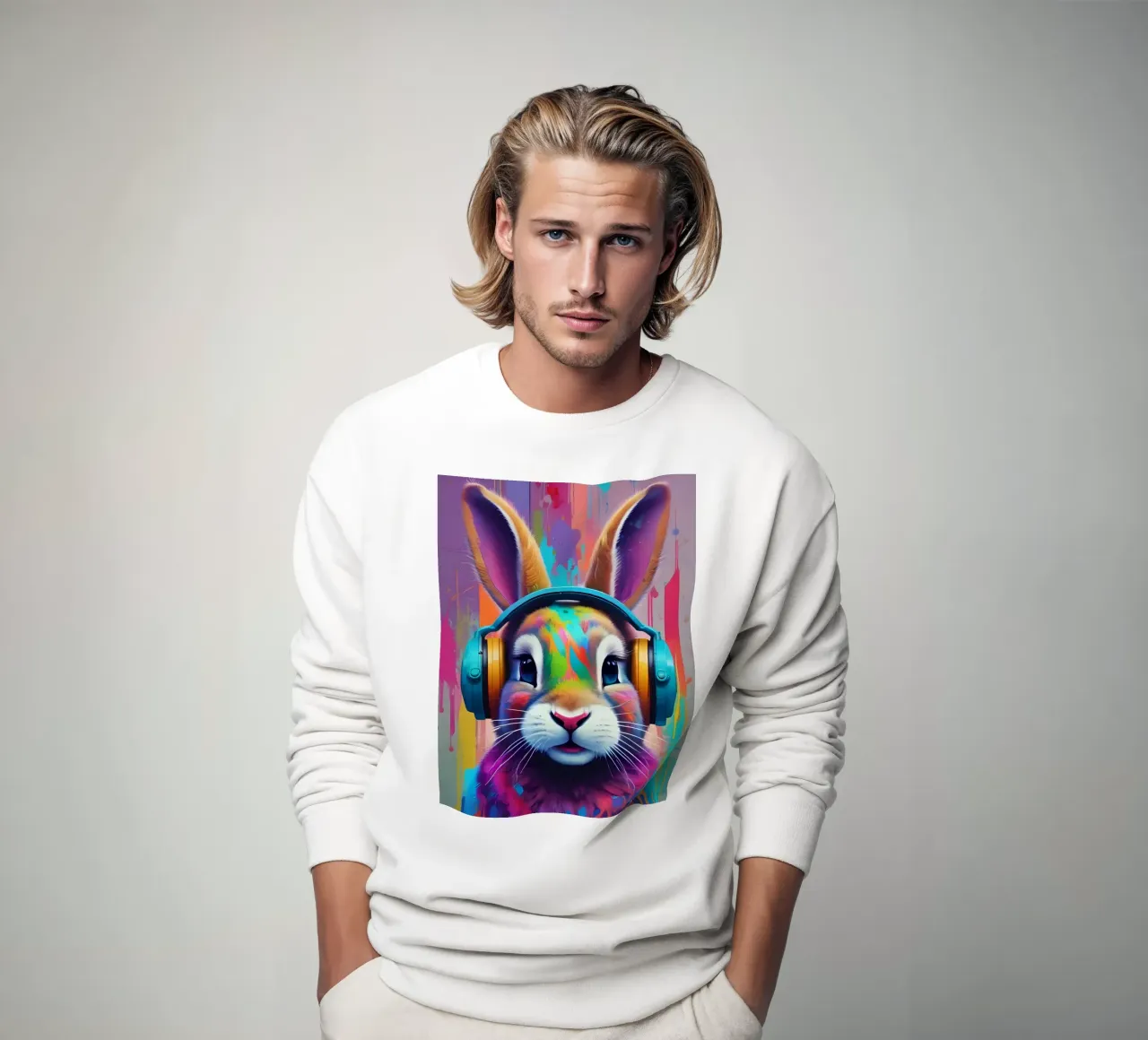 Rabbit music graffiti art felpa da MakArena