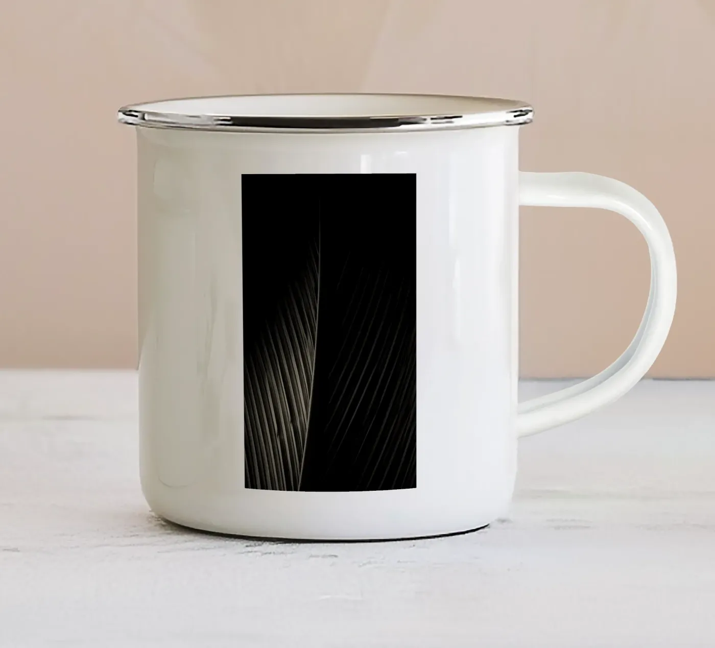 palm leaf enamel mug by Earthly Visions