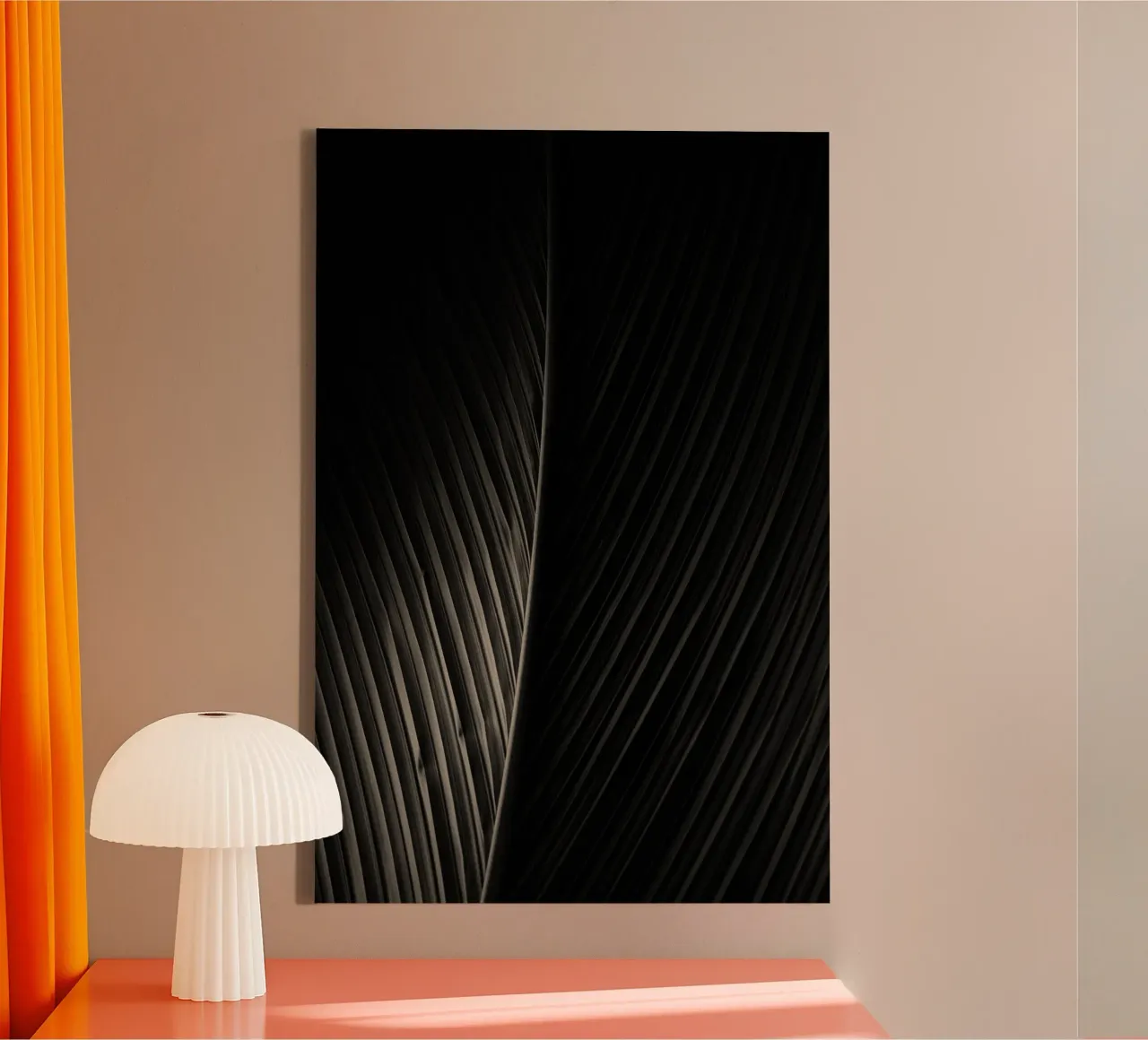 palmblad canvas met Baklijst van Earthly Visions