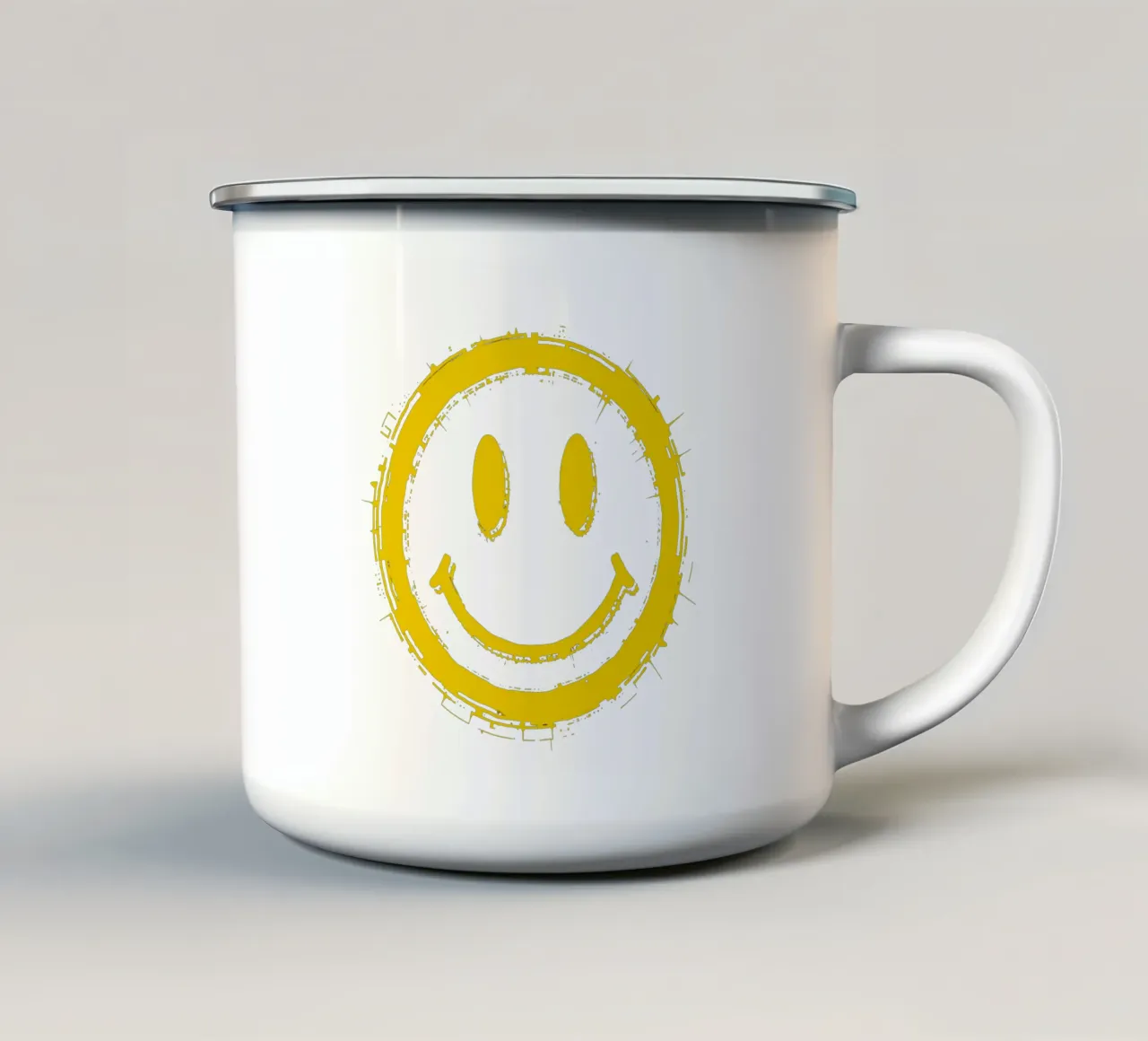 Emoji_StilA_gelb4 tazza in smalto da AI-Portraits by LK
