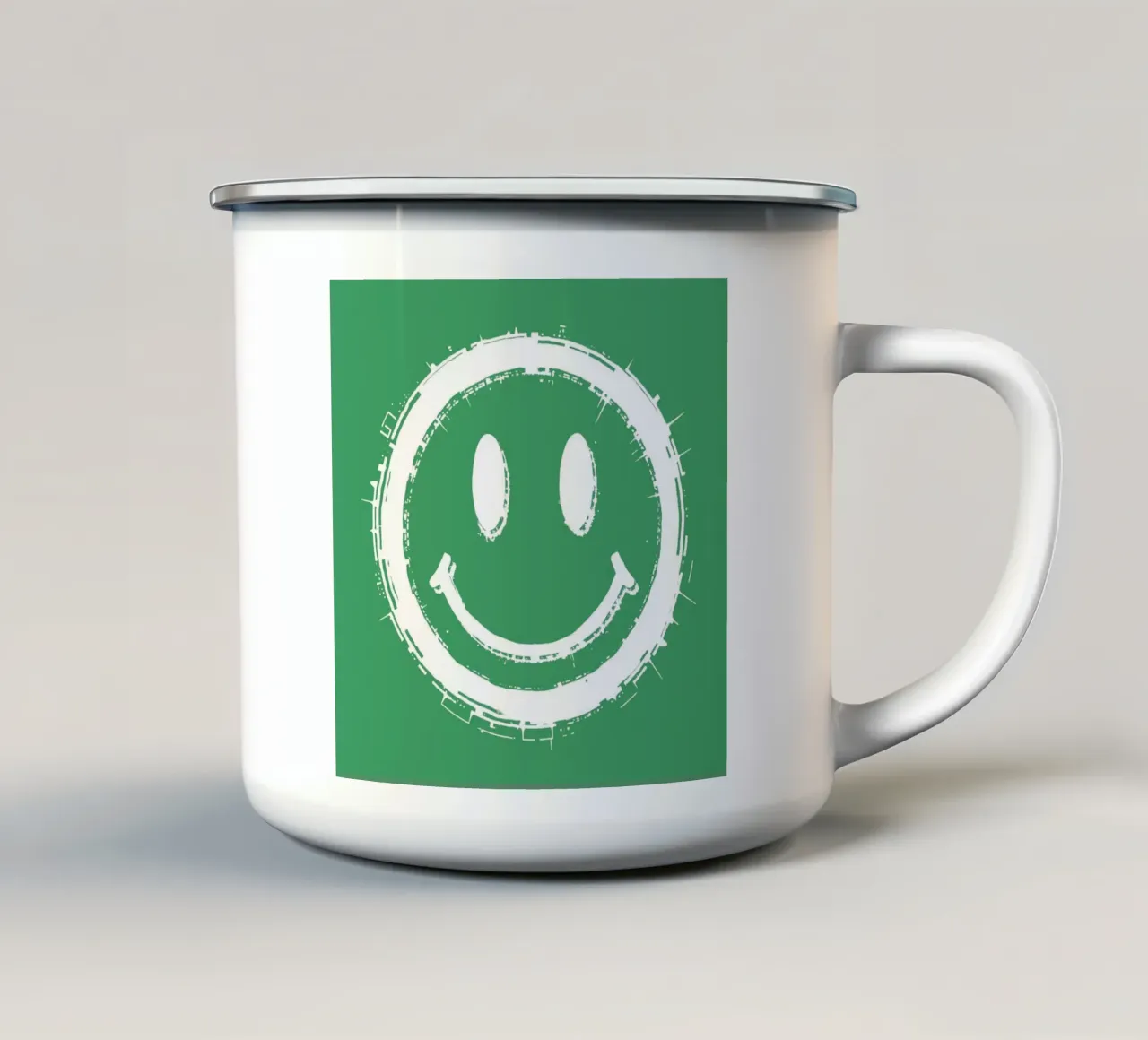Emoji_StyleA_green2 tazza in smalto da AI-Portraits by LK