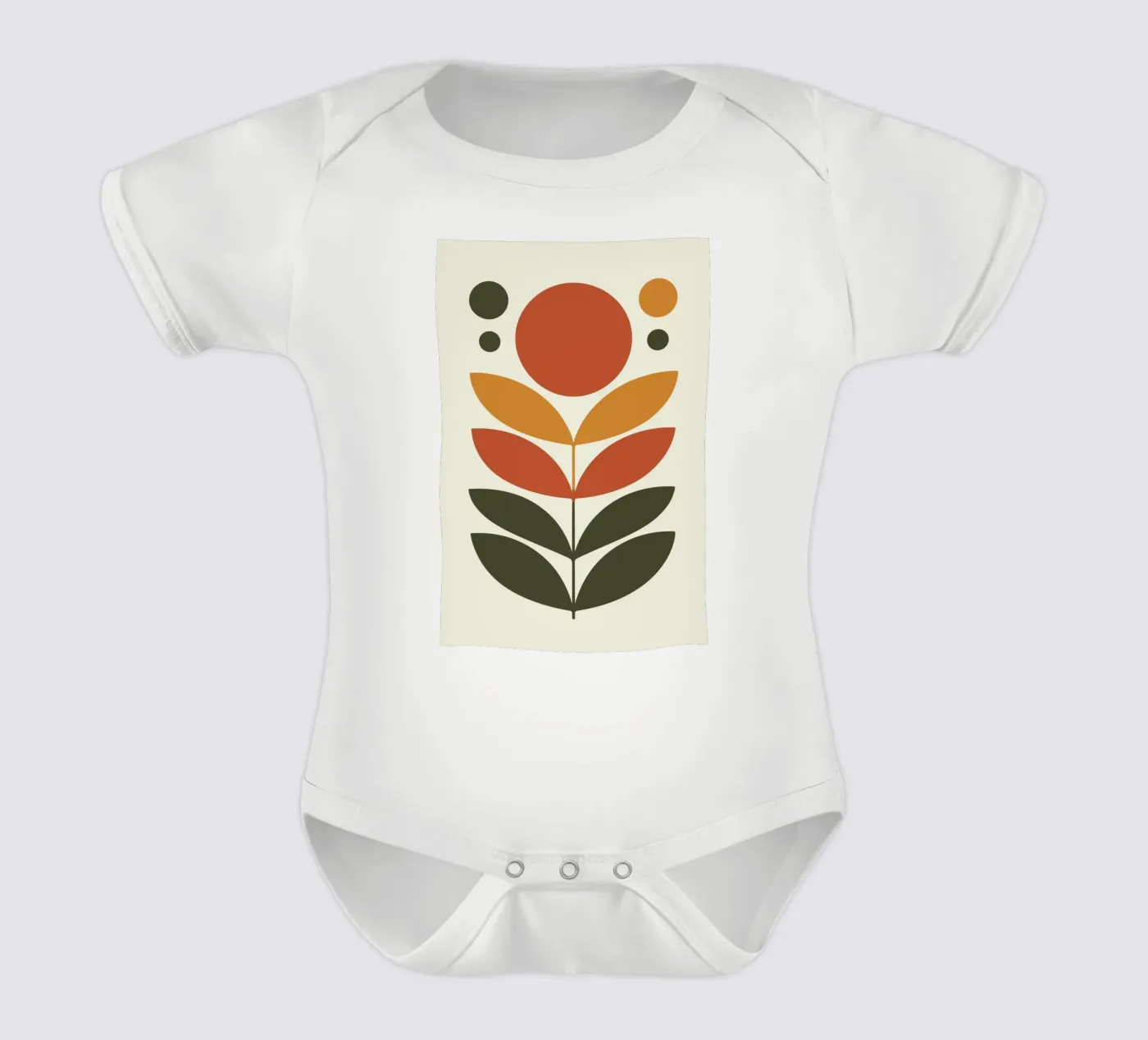 Floral Eclipse short-sleeve baby romper by LisaArtes