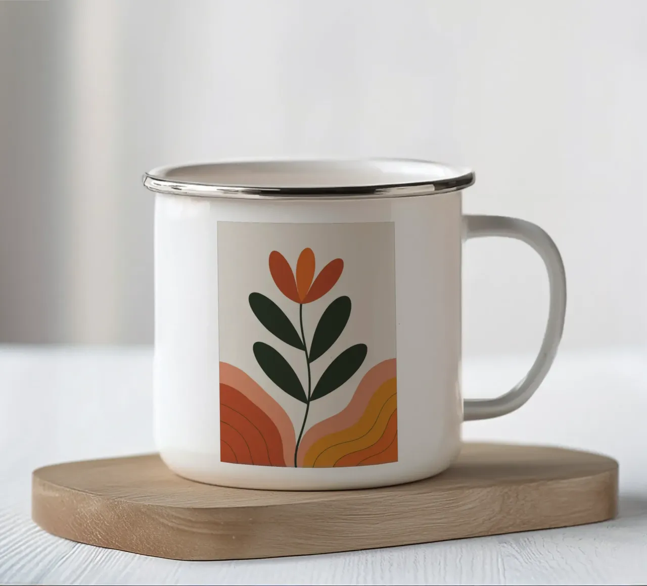 Floral Sketch 1 tazza in smalto da LisaArtes