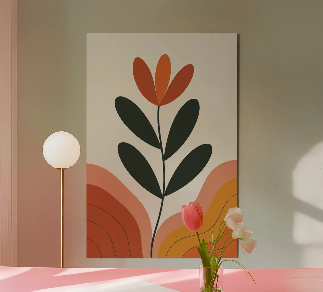 Floral Sketch 1 Alu-Dibond von LisaArtes