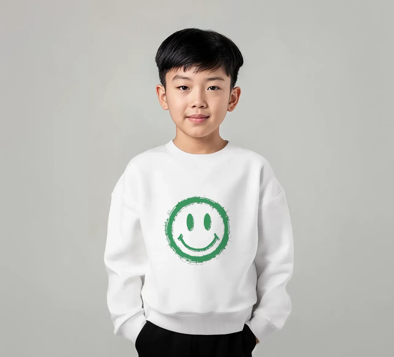 Emoji_StyleA_green4 felpa bambino da AI-Portraits by LK