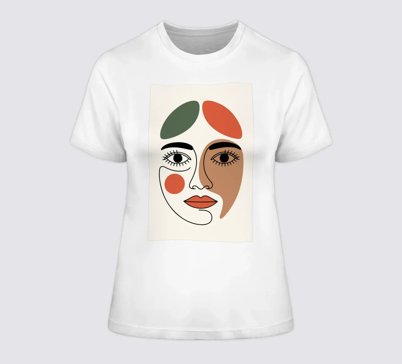 Fluid Expression Abstract Face in One Line t-shirt da donna da LisaArtes