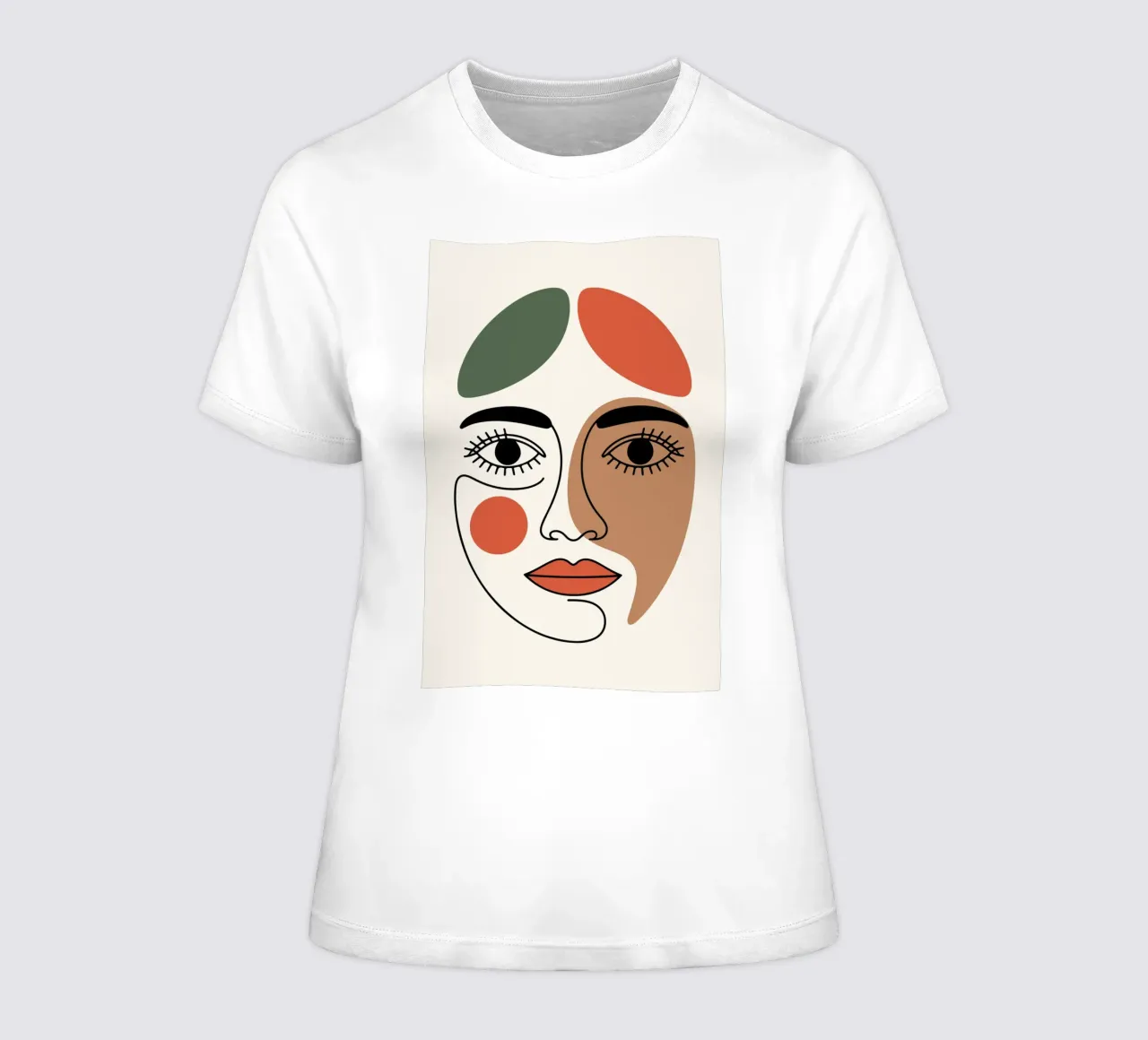 Fluid Expression Abstract Face in One Line t-shirt da donna da LisaArtes