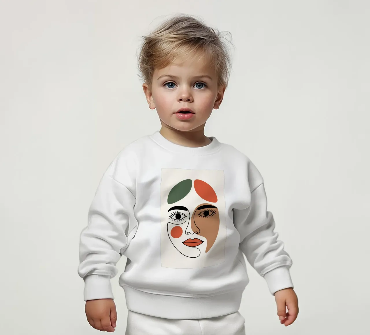 Fluid Expression Abstract Face in One Line felpa neonato da LisaArtes