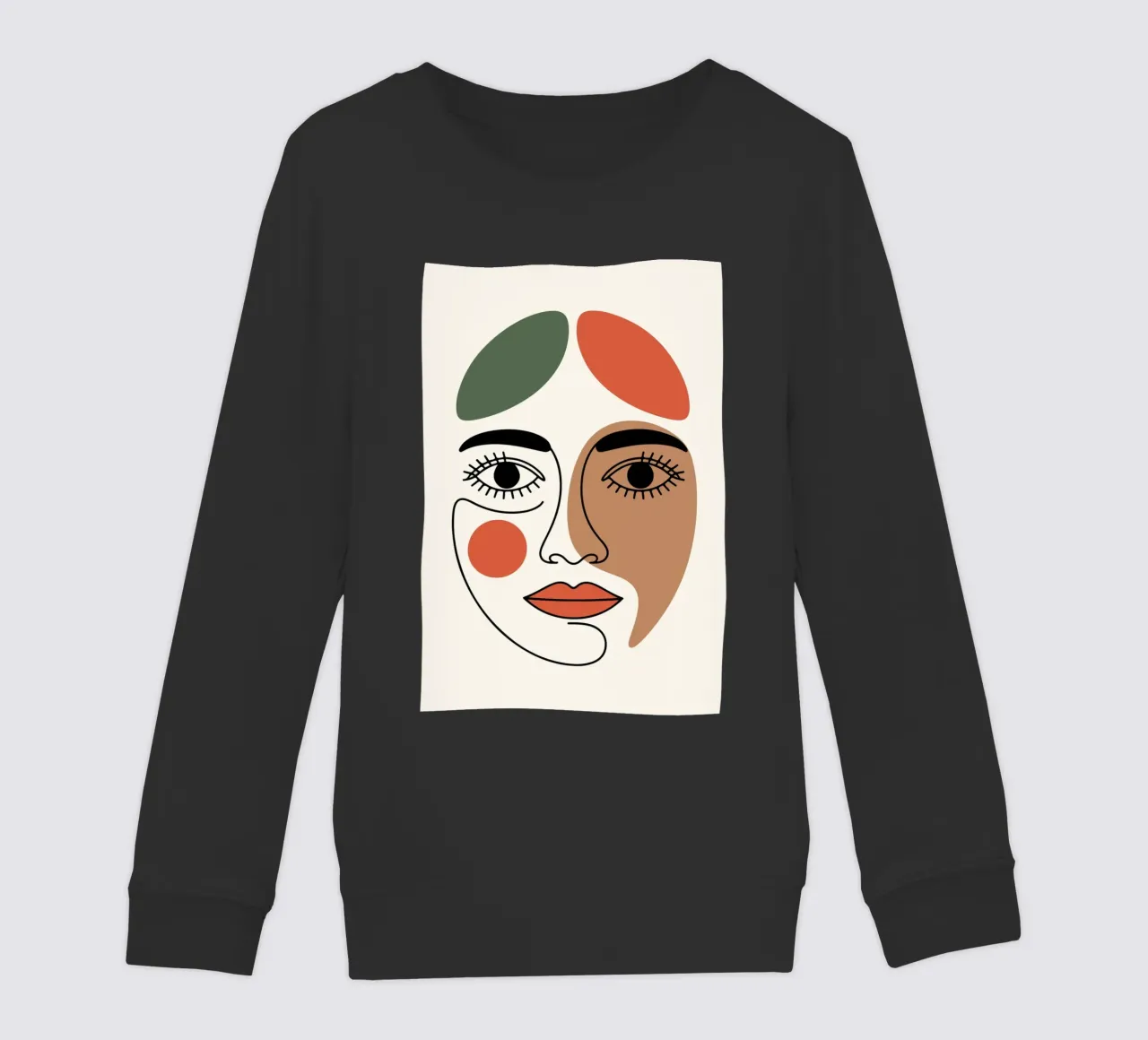 Fluid Expression Abstract Face in One Line felpa bambino da LisaArtes