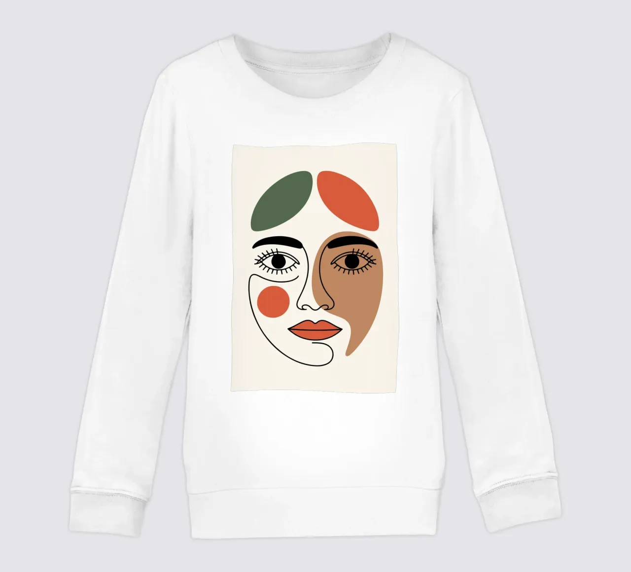 Fluid Expression Abstract Face in One Line sudadera para niño de LisaArtes
