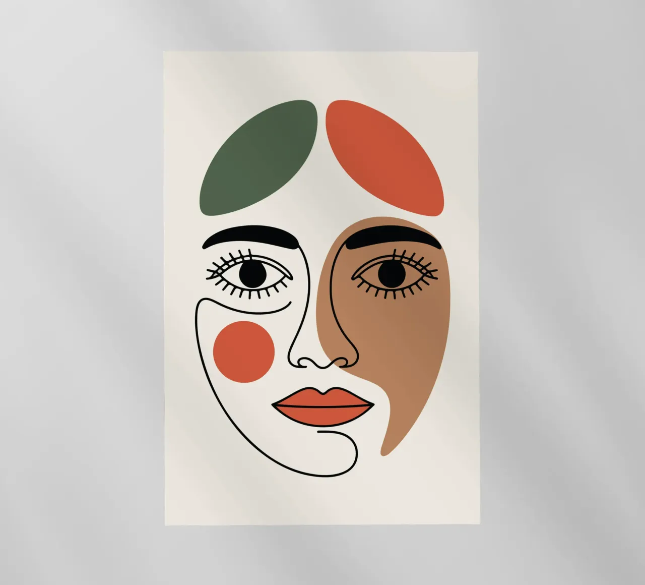 Fluid Expression Abstract Face in One Line pellicola backlit da LisaArtes