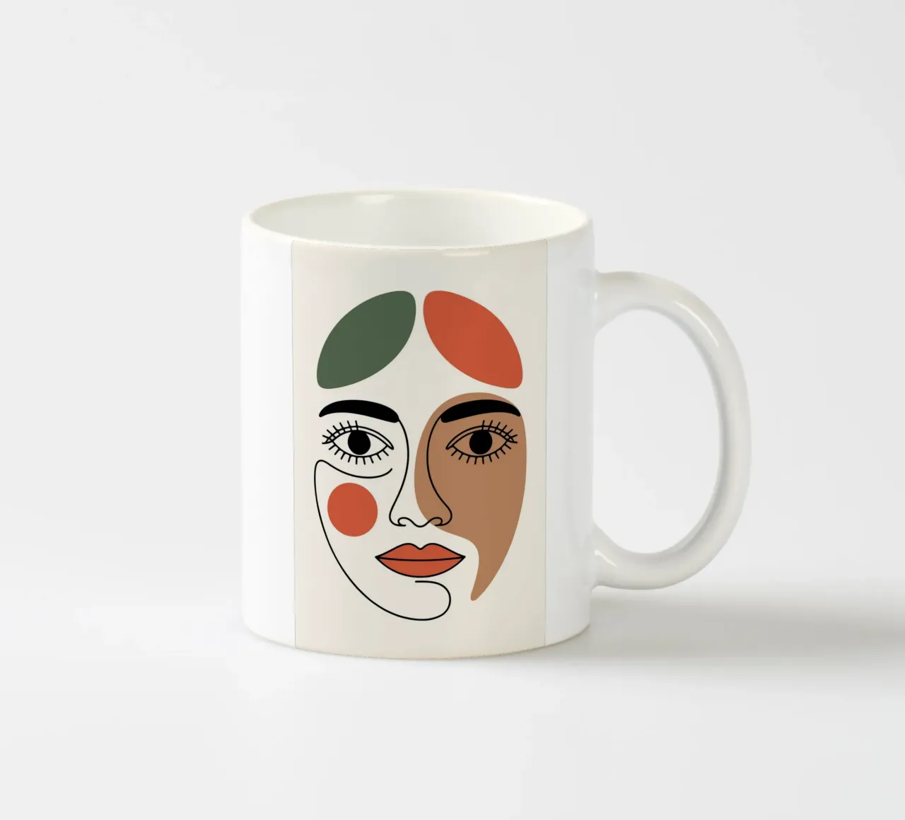 Fluid Expression Abstract Face in One Line tazza in ceramica da LisaArtes