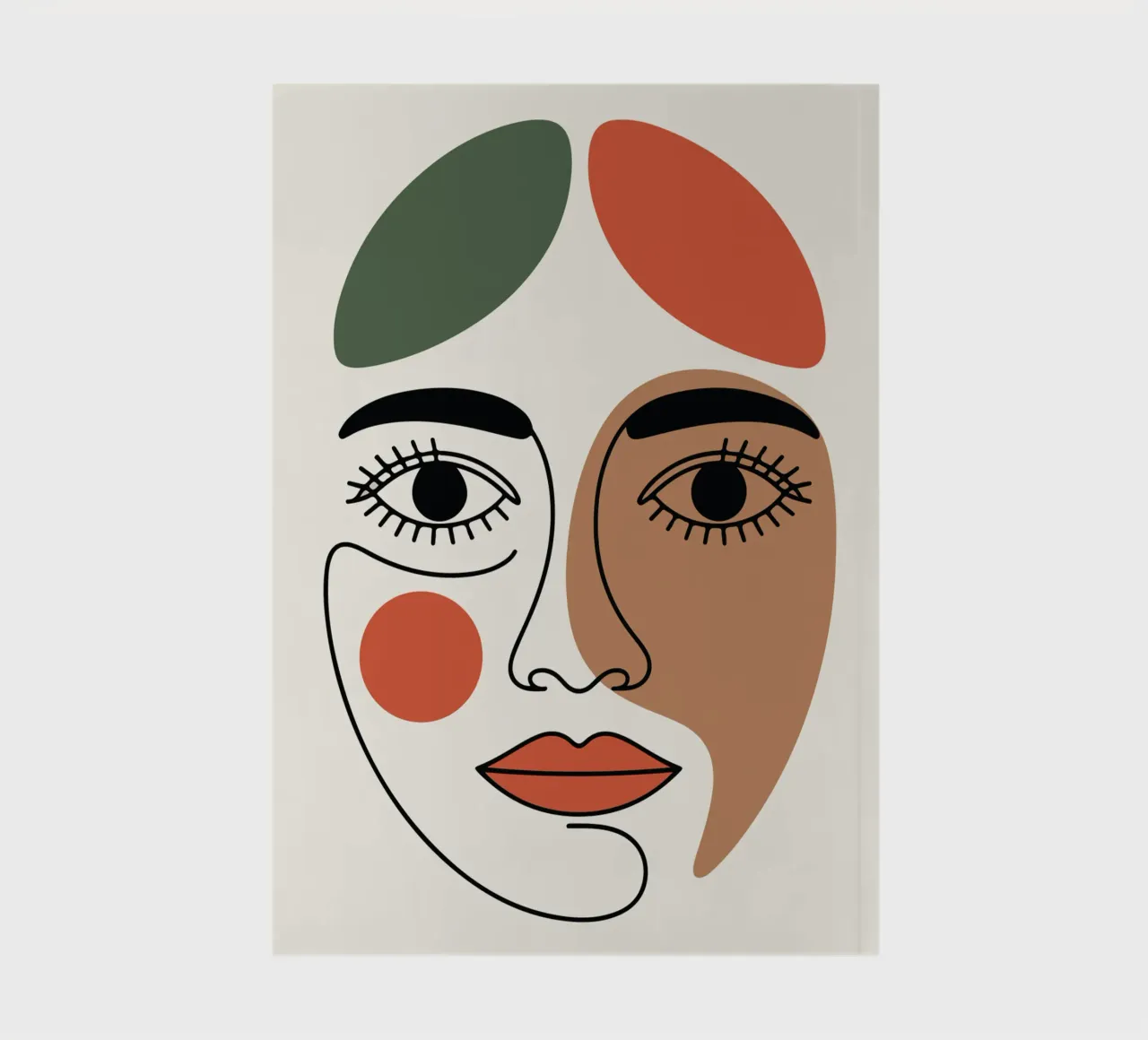 Fluid Expression Abstract Face in One Line diario da LisaArtes