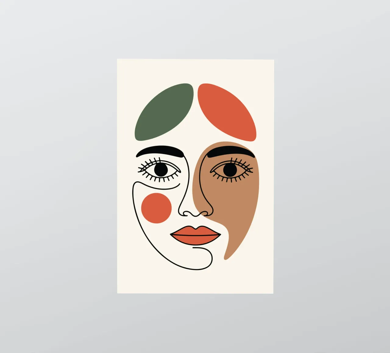 Fluid Expression Abstract Face in One Line Sticker von LisaArtes