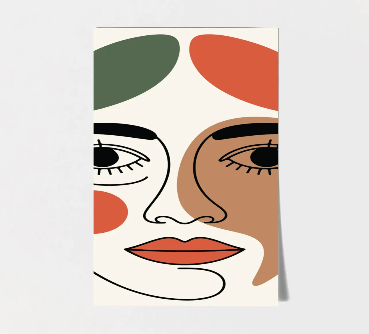 Fluid Expression Abstract Face in One Line foglio adesivo da LisaArtes