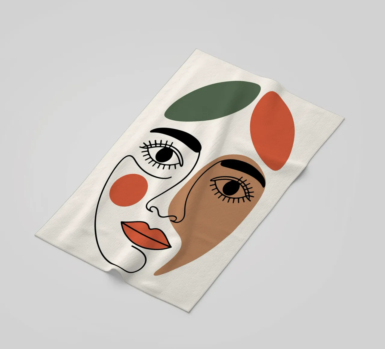 Fluid Expression Abstract Face in One Line telo mare da LisaArtes