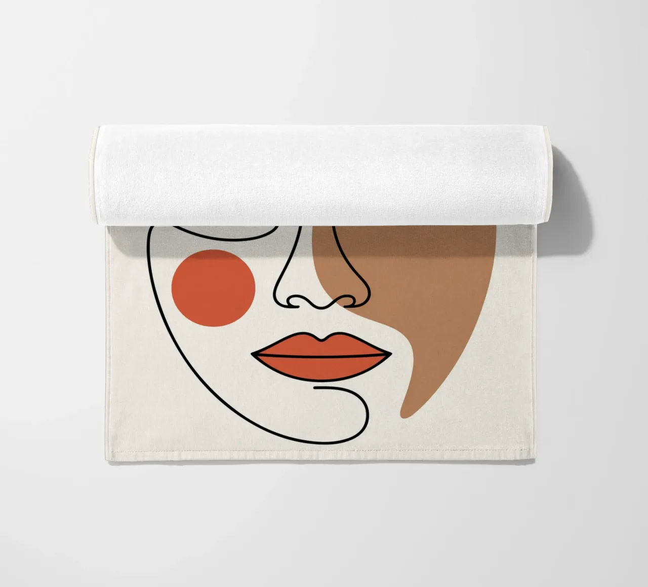 Fluid Expression Abstract Face in One Line telo mare da LisaArtes