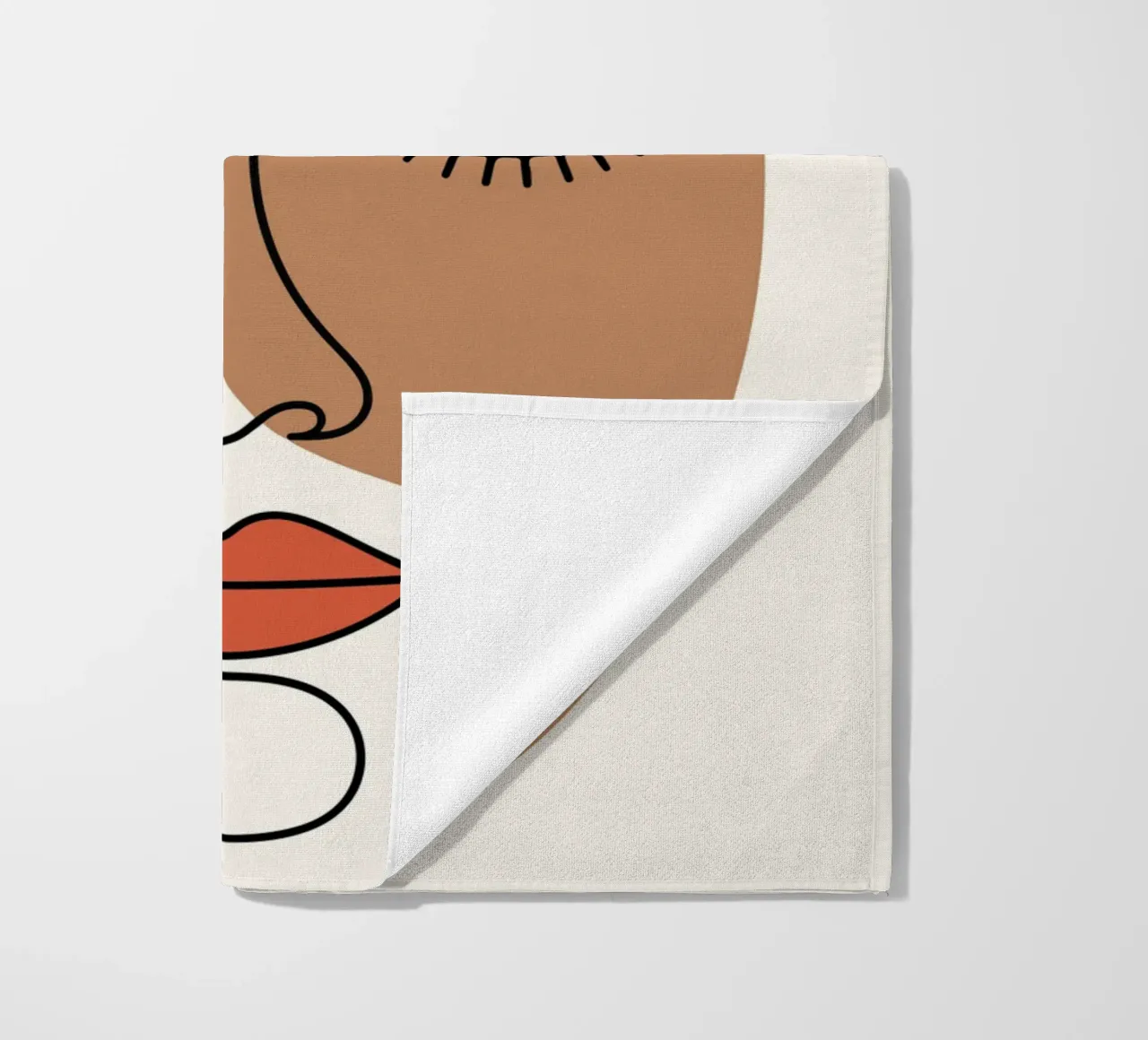 Fluid Expression Abstract Face in One Line telo mare da LisaArtes