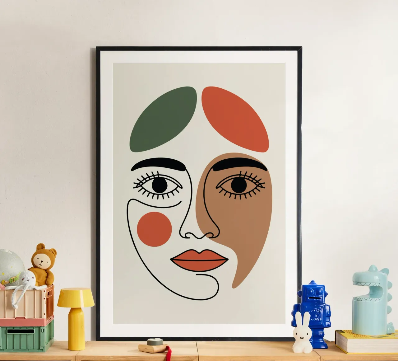 Fluid Expression Abstract Face in One Line Hahnemühle von LisaArtes