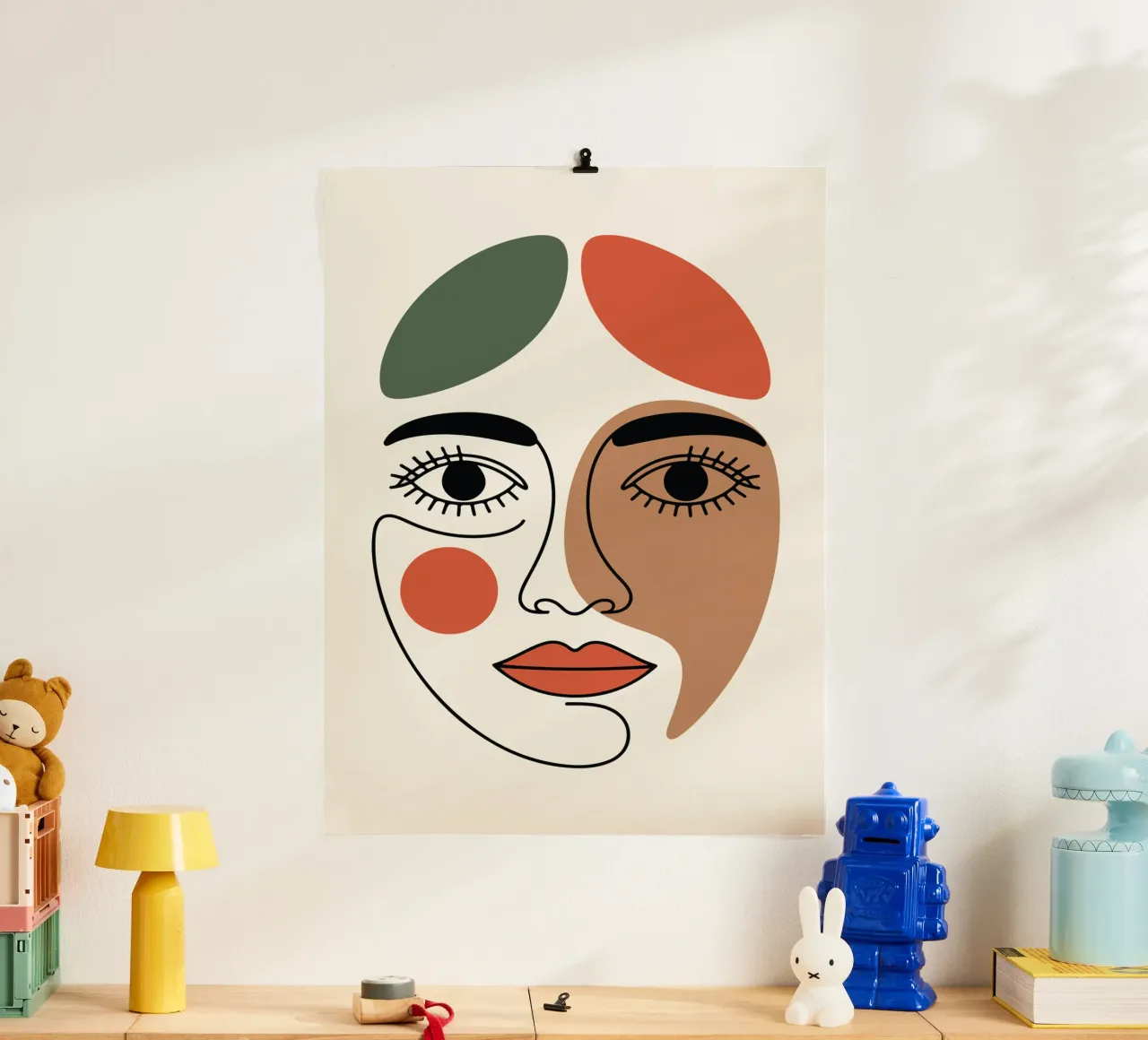 Fluid Expression Abstract Face in One Line Hahnemühle von LisaArtes