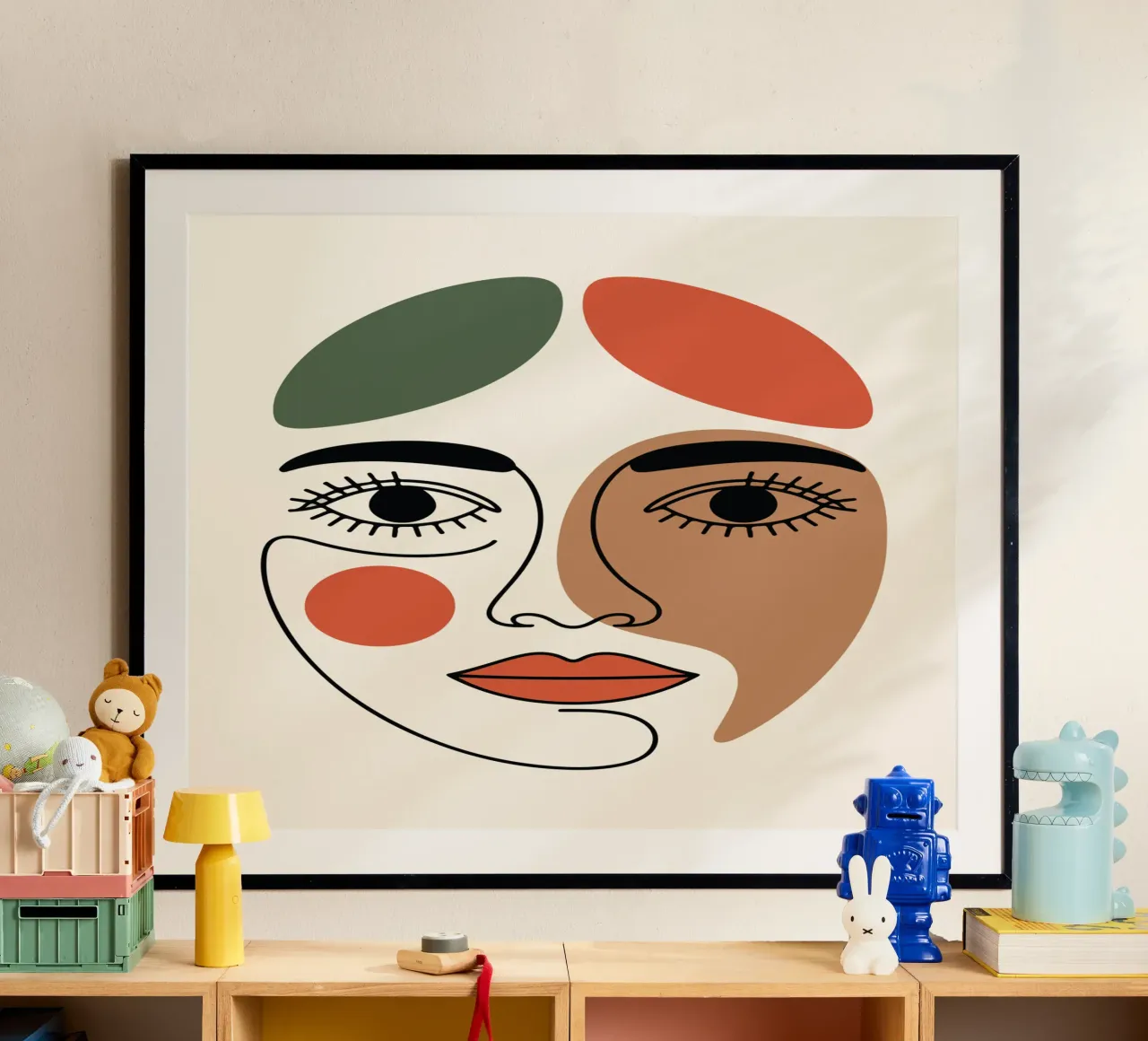 Fluid Expression Abstract Face in One Line Hahnemühle von LisaArtes