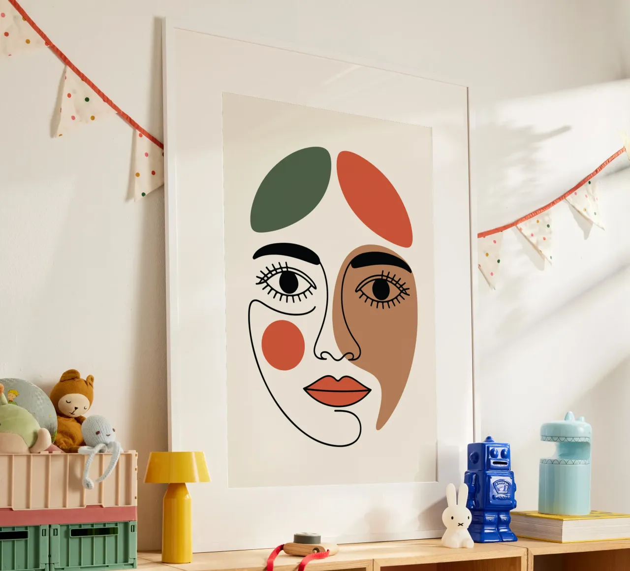 Fluid Expression Abstract Face in One Line Hahnemühle von LisaArtes