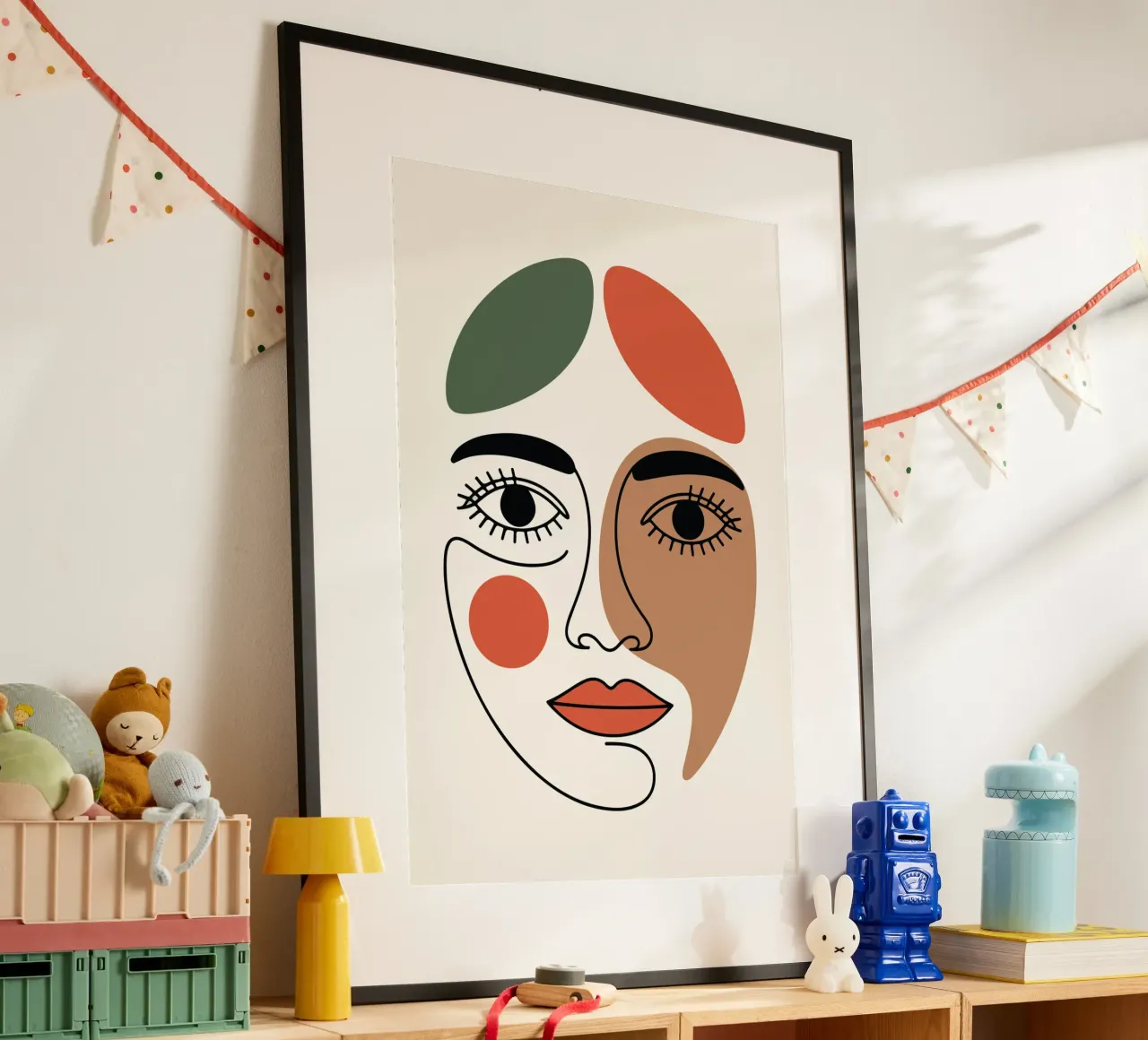 Fluid Expression Abstract Face in One Line Hahnemühle von LisaArtes